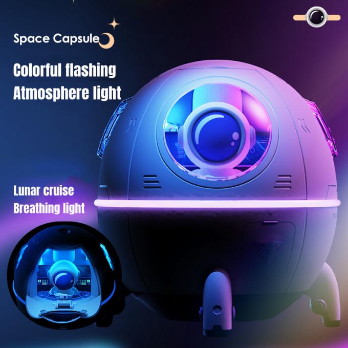 Ingrosso Cute Design Space Capsule Umidificatore USB Ricaricabile Mini Portatile Umidificatore d'aria ad ultrasuoni con luce a led 4