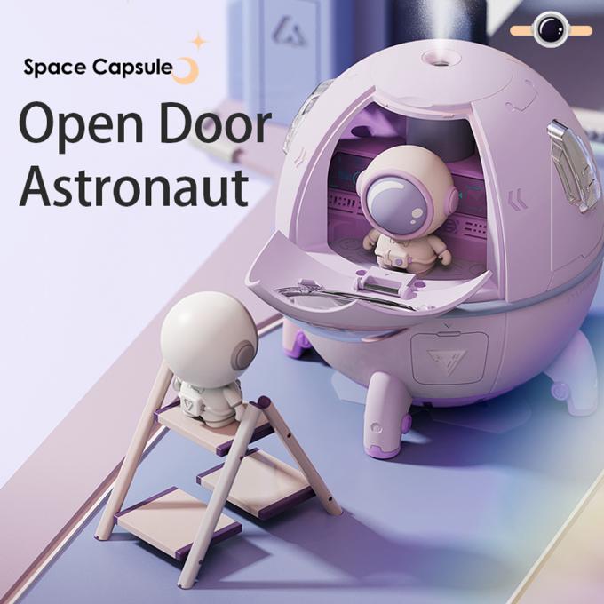 Ingrosso Cute Design Space Capsule Umidificatore USB Ricaricabile Mini Portatile Umidificatore d'aria ad ultrasuoni con luce a led 6