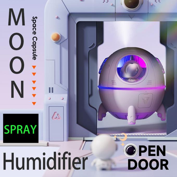 Ingrosso Cute Design Space Capsule Umidificatore USB Ricaricabile Mini Portatile Umidificatore d'aria ad ultrasuoni con luce a led 0