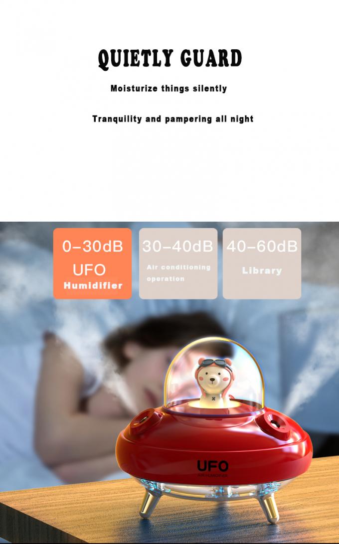 Umidificatore per astronauti UFO senza fili ricaricabile da 400 ml USB 5V 6
