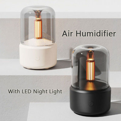Buon prezzo H2o Spray Mist Maker Fogger Aroma Diffuser Olio essenziale Automobile Umidificatore d'aria Mini Atmosfera Simulazione Candela Umidificatore di luce in linea